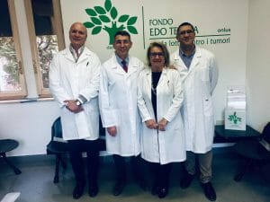 Gli specialisti Mauro Pozzo, Roberto Perinotti ed Enrico Bolla (con Adriana Paduos) apriranno il nuovo ambulatorio dedicato al colon-retto